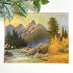 Vintage Robert Wood Grand Teton Litho in USA